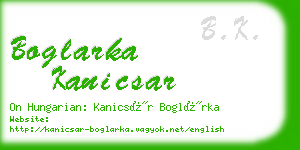 boglarka kanicsar business card